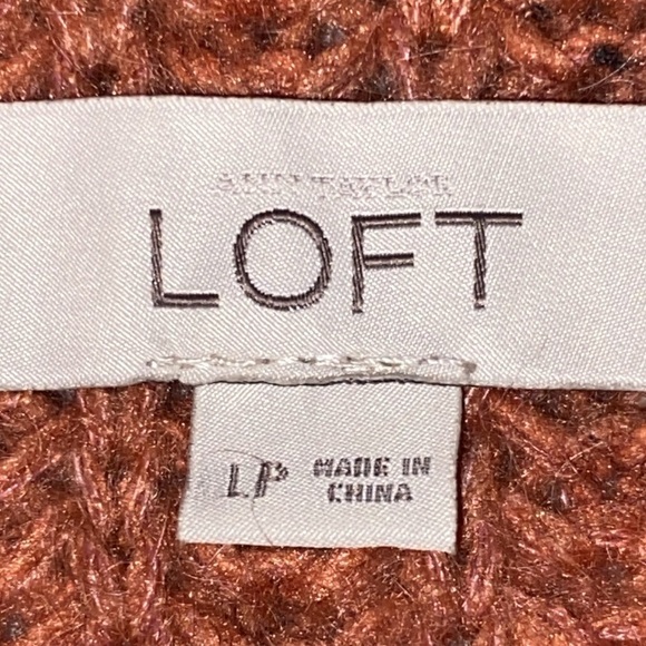 LOFT LARGE PETITE Women's Rust OPEN FRONTCardigan Sweater POCKETS CLEAN - Picture 3 of 11